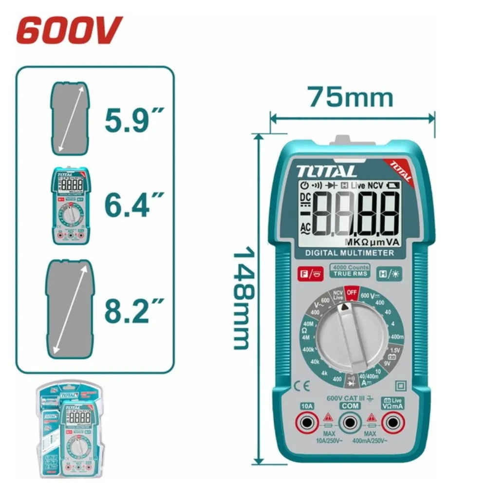 Ψηφιακό Πολύμετρο Total 600V TMT536002 True RMS