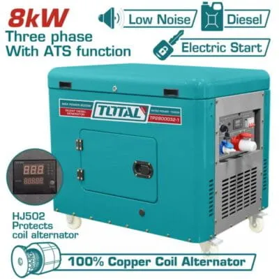 Γεννήτρια Diesel Total 8000W TP2800032-1 τριφασική κλειστού τύπου