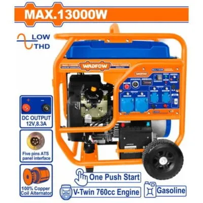 Ηλεκτρογεννήτρια Βενζίνης WADFOW 13000W WGEAA15V με δικύλινδρο κινητήρα 760cc