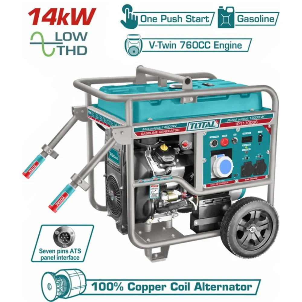 Ηλεκτρογεννήτρια βενζίνης 14000W TOTAL TP1170006