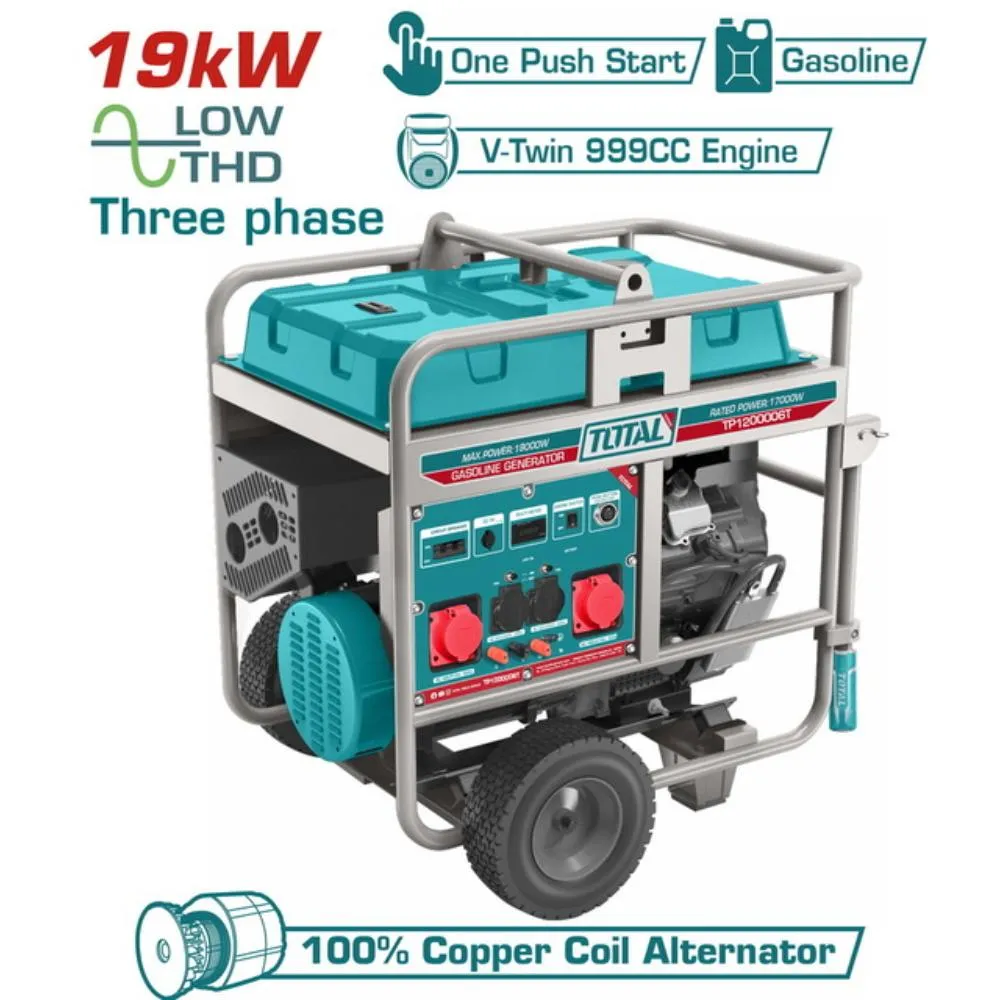 Ηλεκτρογεννήτρια βενζίνης TOTAL 19000W TP1200006T τριφασική